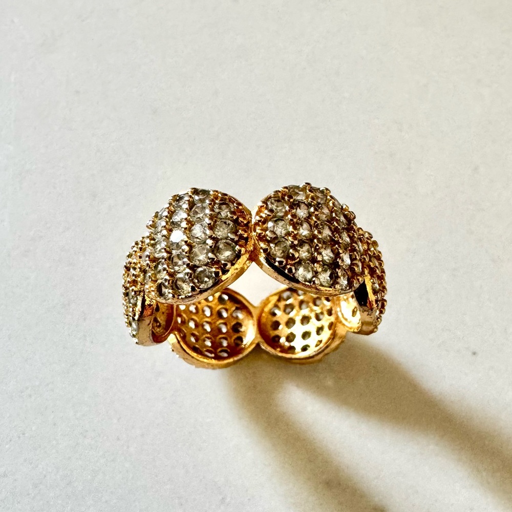 Elegant Gold and “diamond” costume Ring